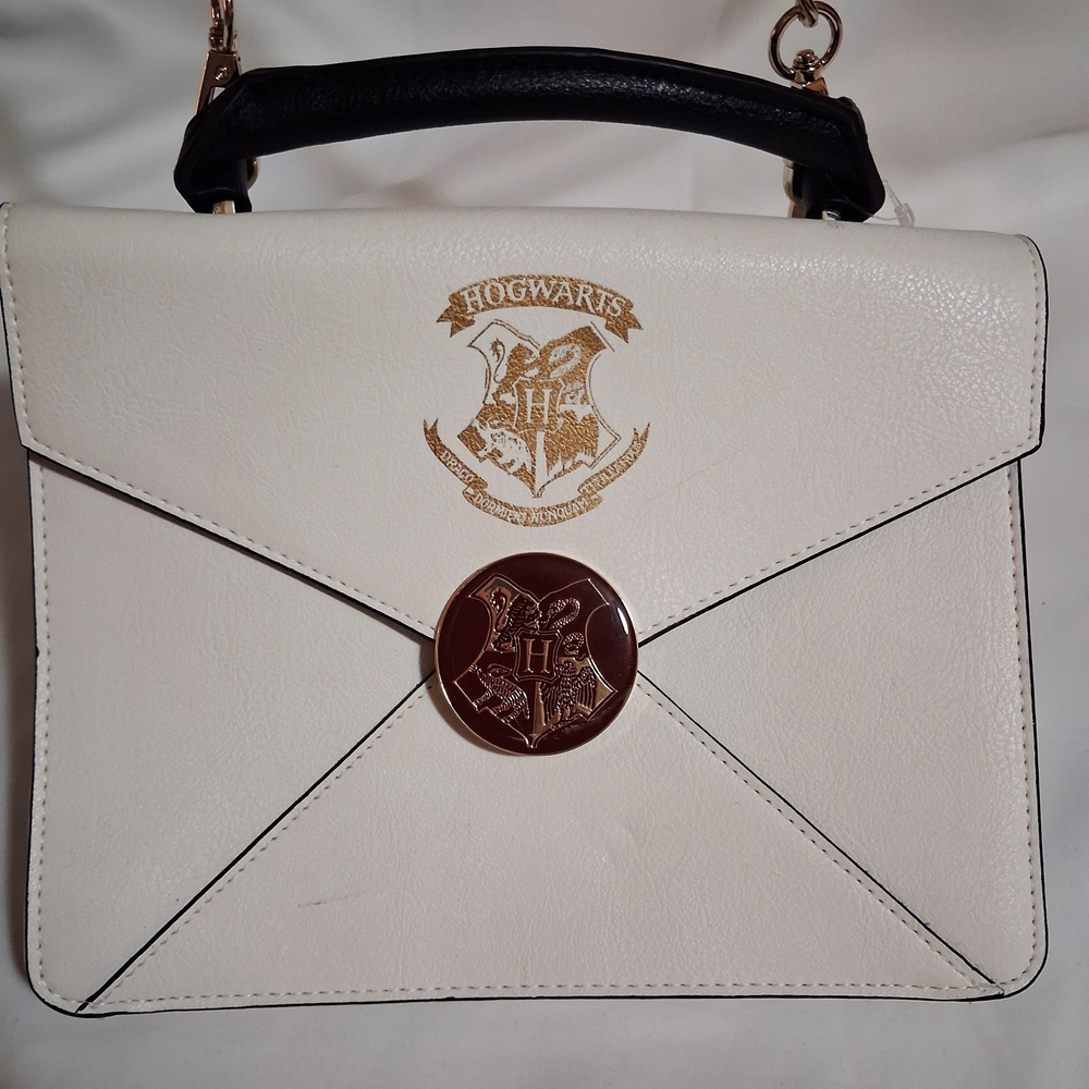 Harry Potter Hogwarts Letter Crossbody Bag Cream Envelope Style Chain Strap‎